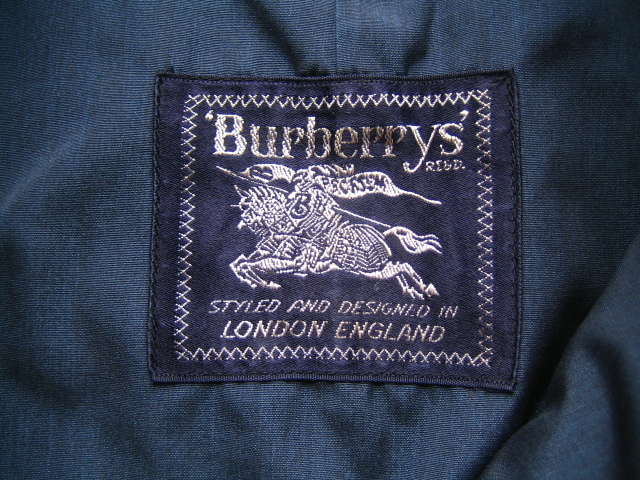 送料無料 Burberry バーバリー ステンカラーコート S 玉虫ネイビー紺 65%コットン35%ポリエステル 三陽商会 古着ビンテージ