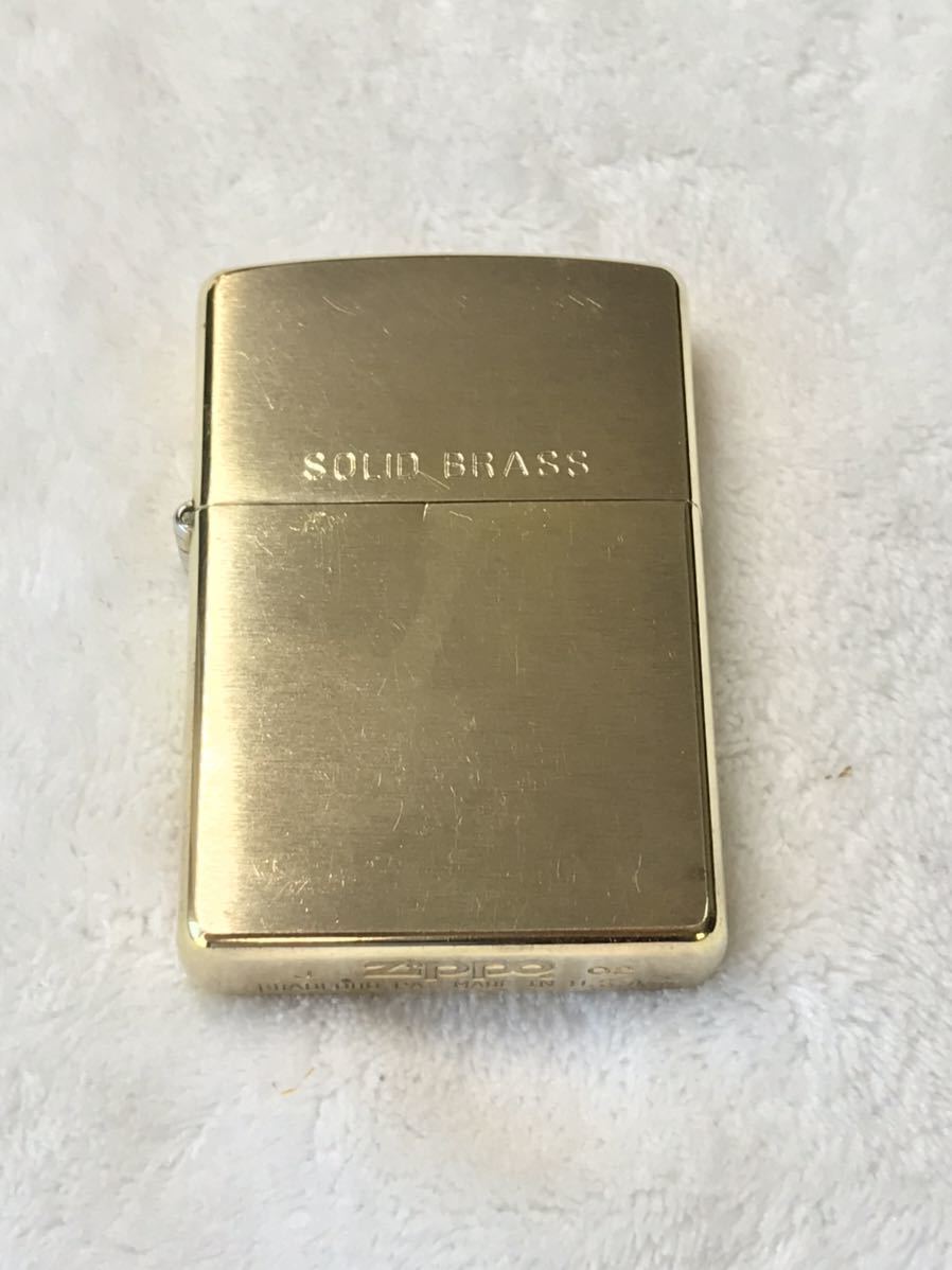 ZIPPO ジッポー ジッポーライター オイルライター ソリッドブラス solid brass 2002年製 中古品 金色 ゴールド