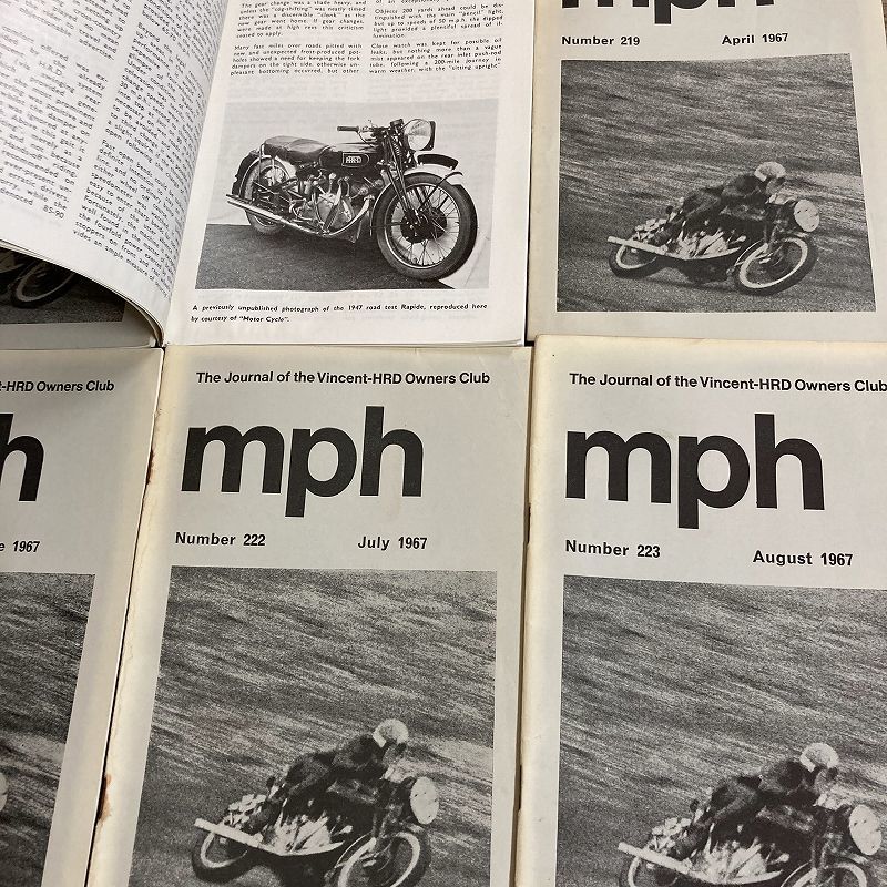 販促大王 B2309　1967　 12冊セット 「MPH VINCENT H.R.D OWNERS CLUB」ビンセント　ヴィンセント　クラシック オートバイ 英国車 旧車　ビンテージ