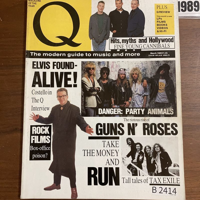 B2414　1989 年「Q」Q誌 英国月刊音楽雑誌　イギリス　英国　ビンテージ ロック　エンターテインメント 音楽 洋楽 Q MAGAZINE バンド_画像1
