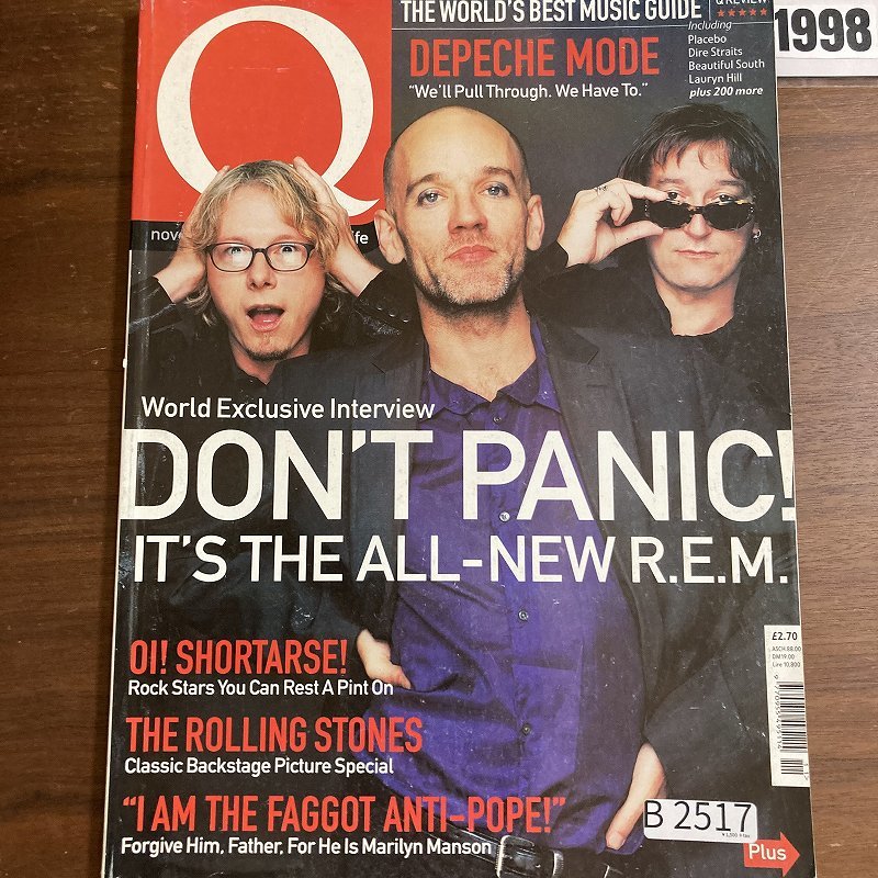 B2517　1998 年「Q」Q誌 英国月刊音楽雑誌　イギリス　英国　ビンテージ ロック　エンターテインメント 音楽 洋楽 Q MAGAZINE バンド_画像1