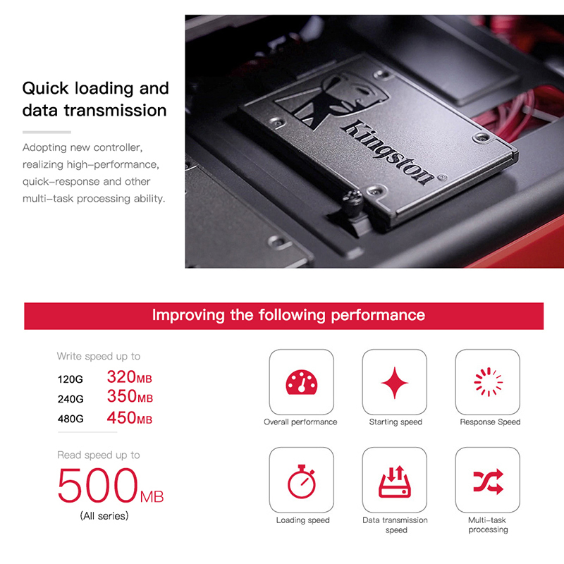 【最安値！】SSD Kingston A400 240GB SATA3 / 6.0Gbps 新品 高速 3D NAND TLC 内蔵 2.5インチ PC_画像2