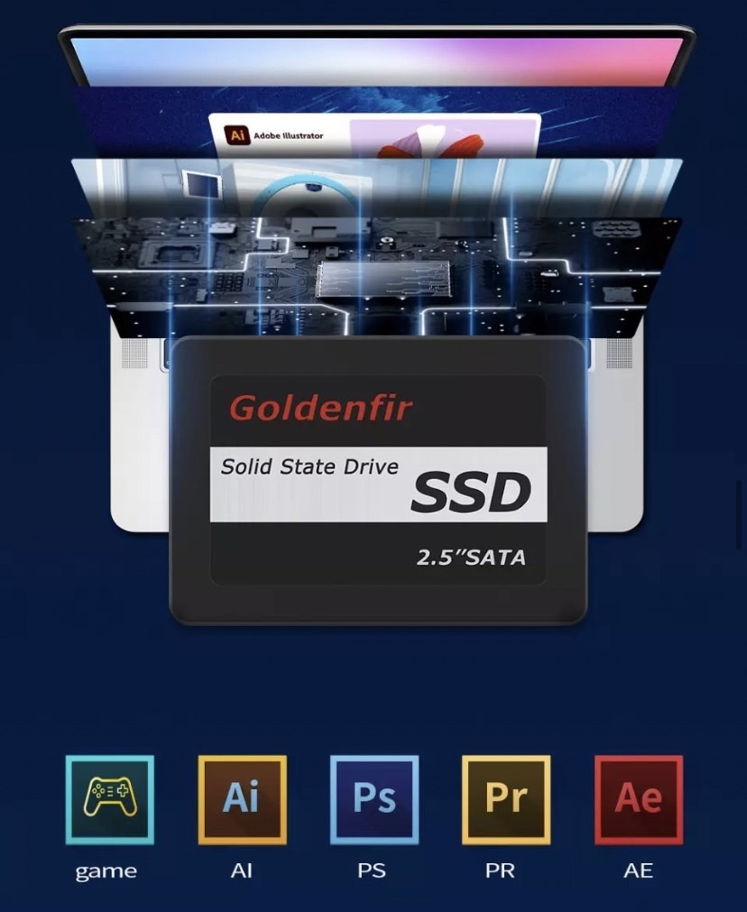 【最安値！】SSD Goldenfir 128GB SATA / 6.0Gbps 新品 2.5インチ 高速 NAND TLC 内蔵 デスクトップPC ノートパソコン ブラック_画像8