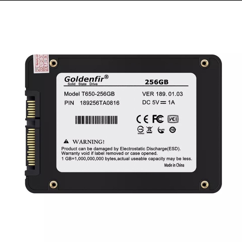 【最安値！】SSD Goldenfir 128GB SATA / 6.0Gbps 新品 2.5インチ 高速 NAND TLC 内蔵 デスクトップPC ノートパソコン ブラック_画像3