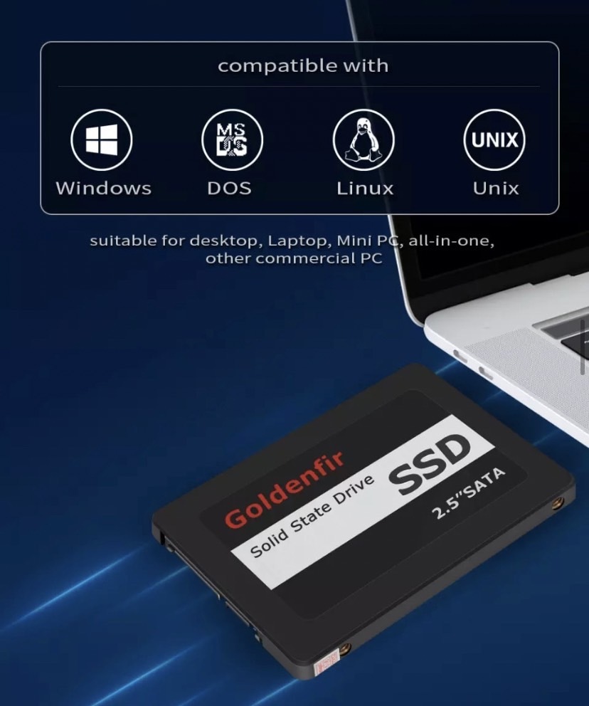 【最安値！】SSD Goldenfir 128GB SATA / 6.0Gbps 新品 2.5インチ 高速 NAND TLC 内蔵 デスクトップPC ノートパソコン ブラック_画像9