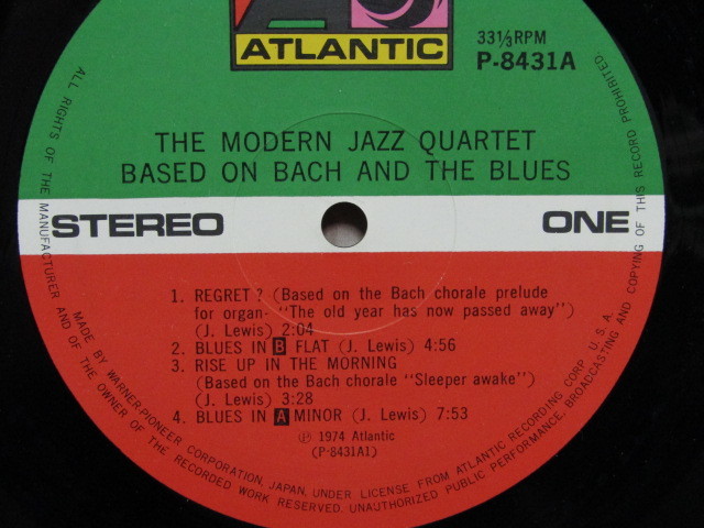 M.J.Q The Modern Jazz Quartet Based On Bach & The Blues モダン・ジャズ・カルテット ブルース・オン・バッハ 帯付き 美品 P-8431A LP_画像8