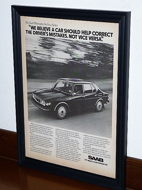 1976 year USA \'70s vintage foreign book magazine advertisement frame goods Saab 99 Saab / for searching store garage signboard display equipment ornament autograph (A4size)