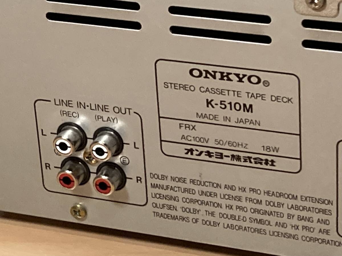 ONKYO オンキョー オートリバースカセットデッキ K-510M 動作OK ONKYO オンキョー オートリバースカセットデッキ K-510M 動作OK