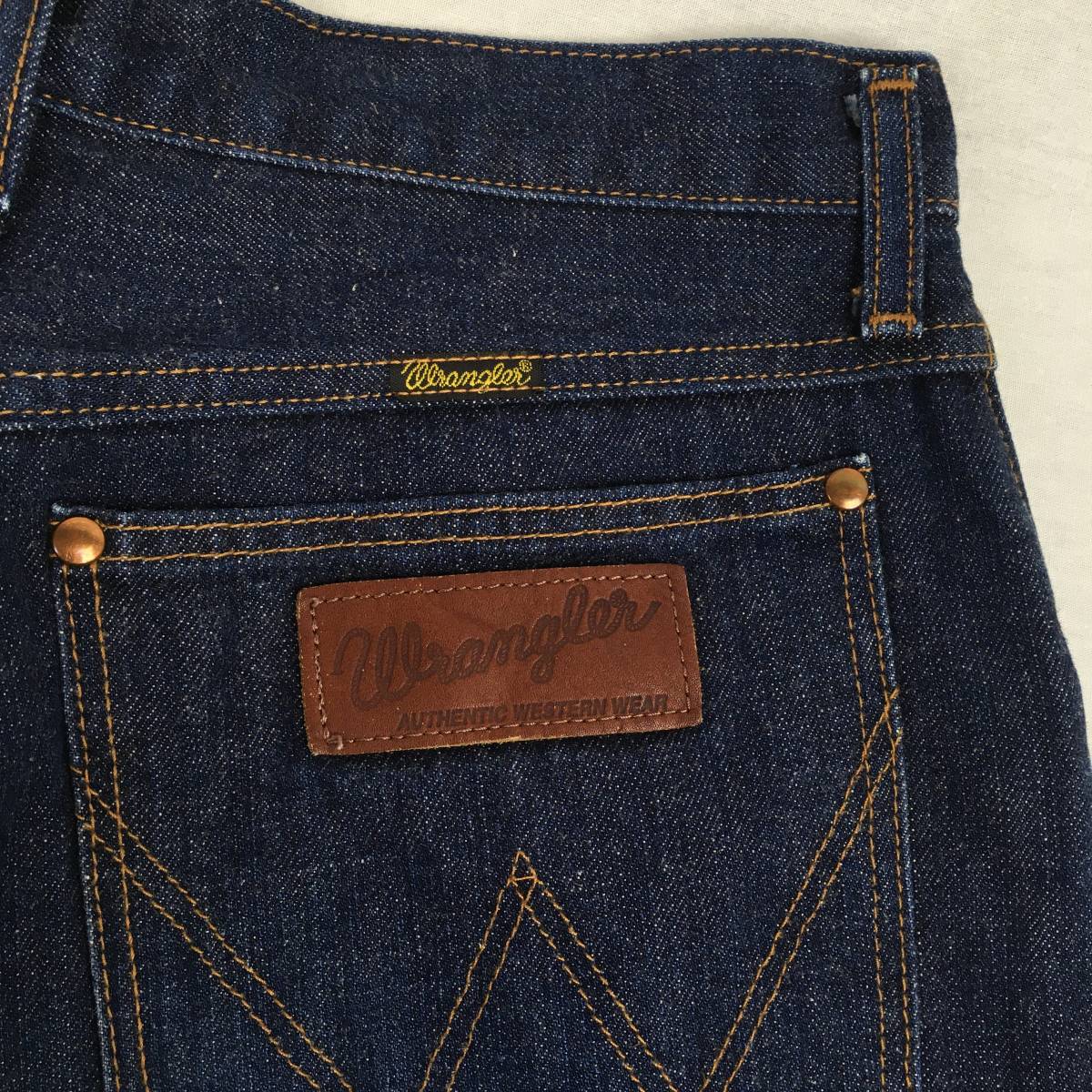 Wrangler Wrangler F1708-79 сделано в Японии широкий распорка Denim брюки джинсы размер 31-4 Zip fly cell bichi кожа patch 