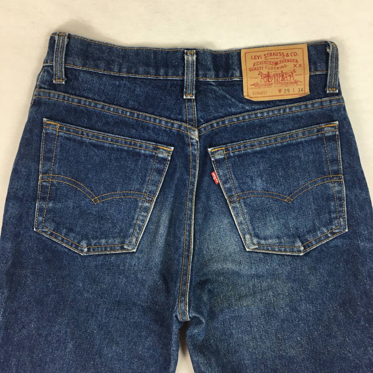 【90s】Levi's リーバイス 510-0217 米国製 91年 デニム パンツ ジーンズ W29 L34 刻印525 ジップフライ_画像4