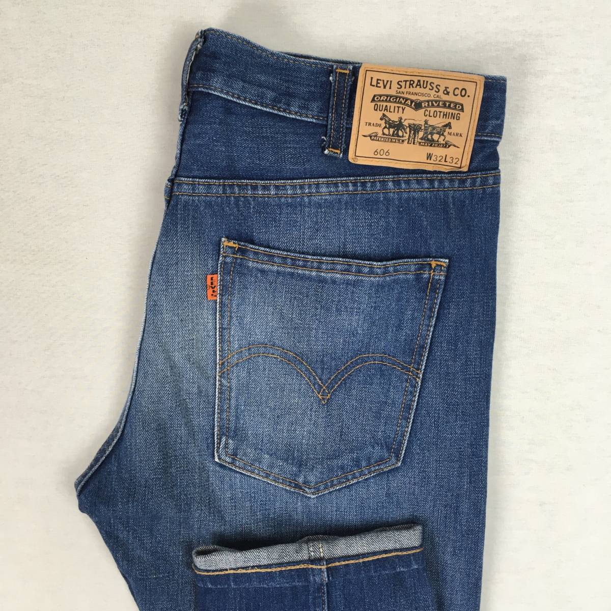 Levi's リーバイス 606 30605-0066 BIG'E' LVC 1969年モデル スリムフィット コーンデニム W32 L32 オレンジタブ TALON42 ユーズド加工