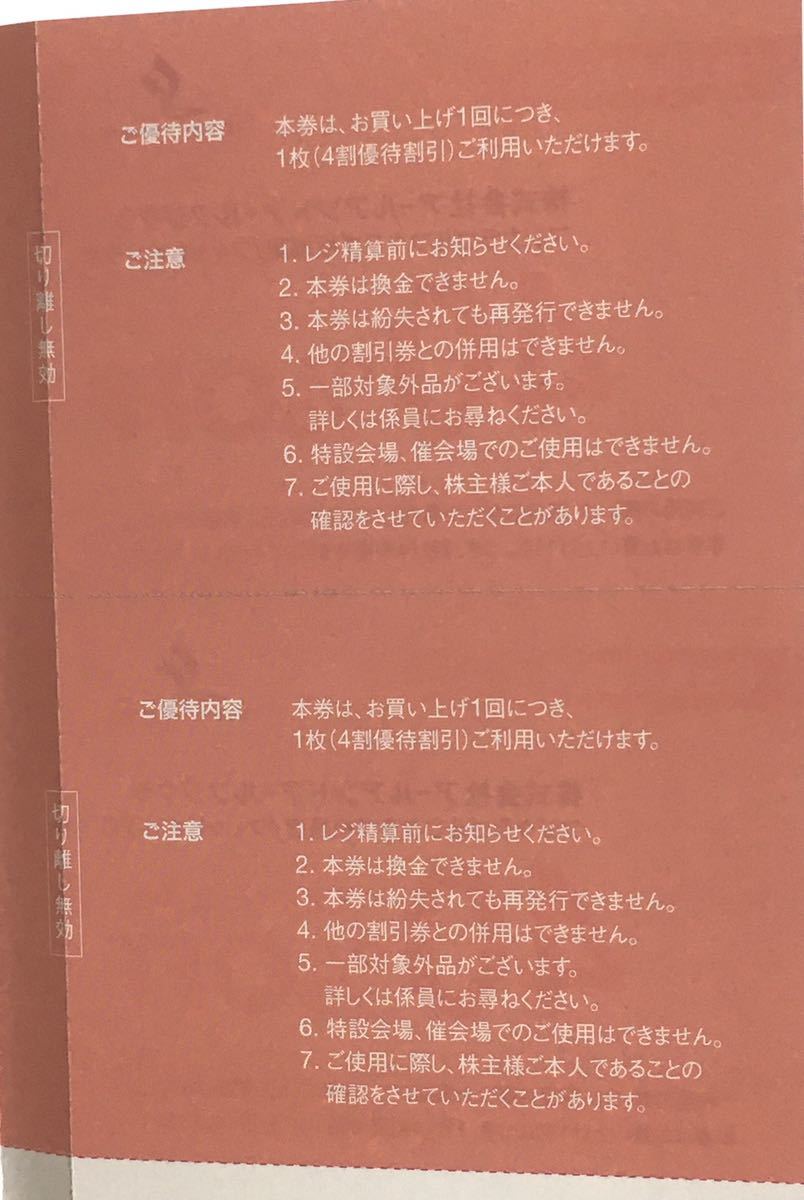 藤倉コンポジット 株主優待割引券 40%OFF 2枚 送料無料_画像2