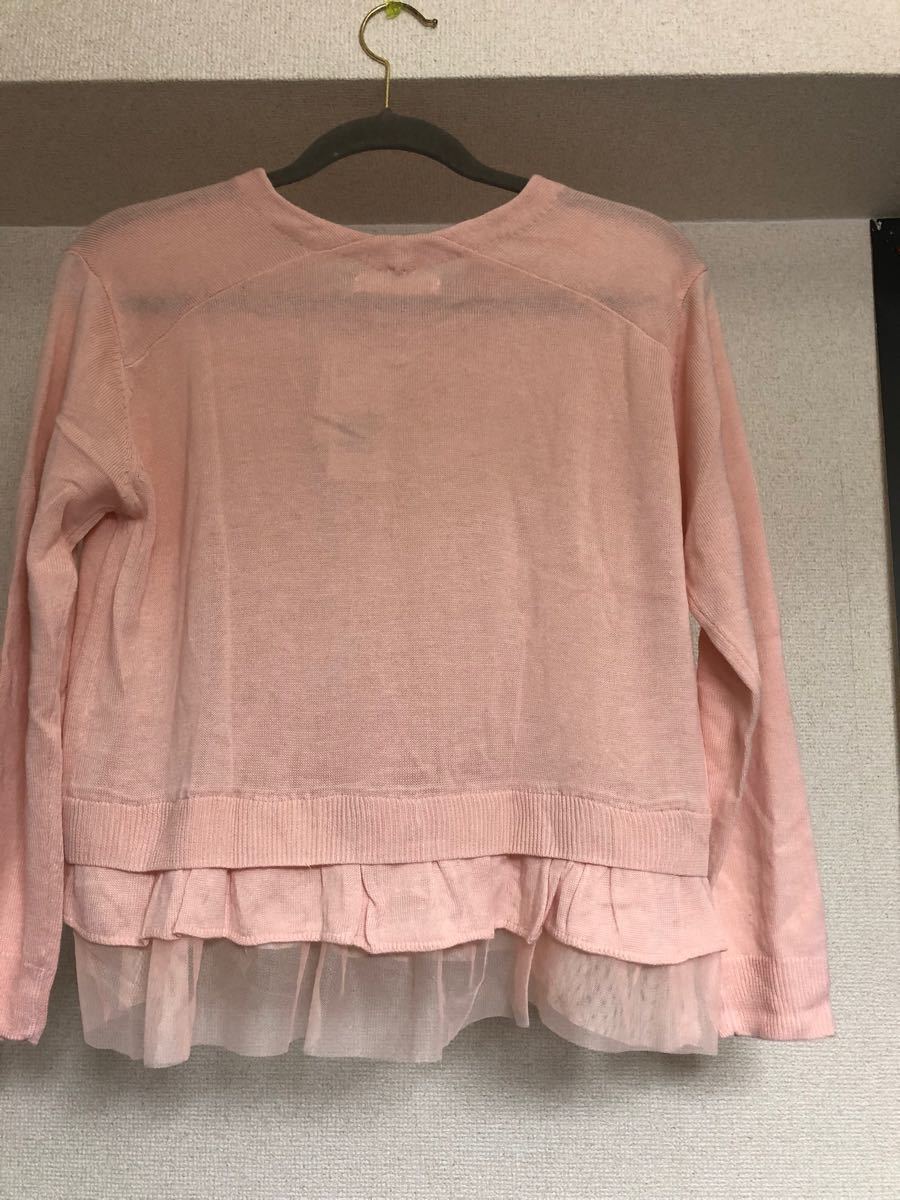 And Search 裾チュールレイヤードニットプルオーバー ピンク タグ付き
