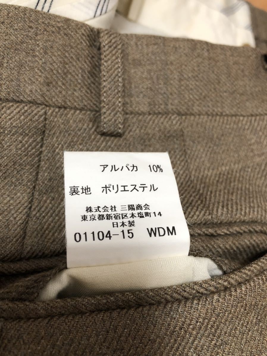 BURBERRY LONDON шерсть брюки талия 79 сделано в Японии три . association слаксы бежевый светло-коричневый Burberry tuck 