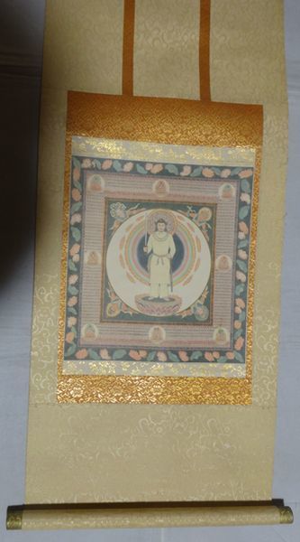  rare Vintage ... temple cosmos .. god . both ......s Sano o.. paper pcs hold axis Buddhism temple . picture Japanese picture old fine art 