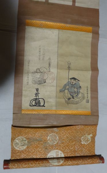 稀少 アンティーク 日蓮宗 常住山 感應寺 日前 日蓮大菩薩 御真作 法華宗 仏画 紙本 掛軸 仏教 寺院 絵画 日本画 古美術_画像4