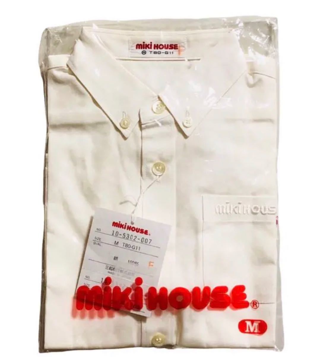 【新品】ミキハウス 半袖シャツ 白シャツ MIKIHOUSE ベビーウェア フォーマル ボタンダウンシャツ
