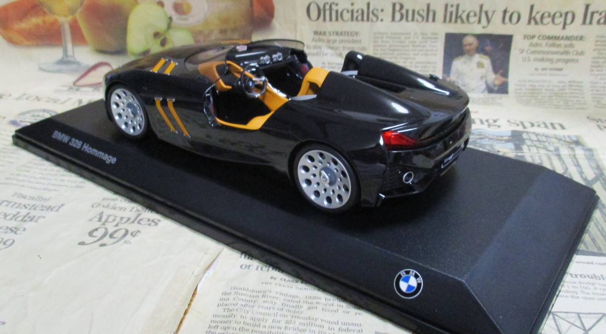 ★レア絶版*ディーラー限定*Norev*1/18*2013 BMW 328 Hommage Spyder ブラック_画像2