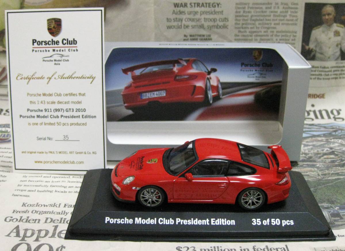 ★激レア絶版*ディーラー限定*世界50台*Minichamps*1/43*Porsche 911 (997) GT3 2010 レッド_画像5