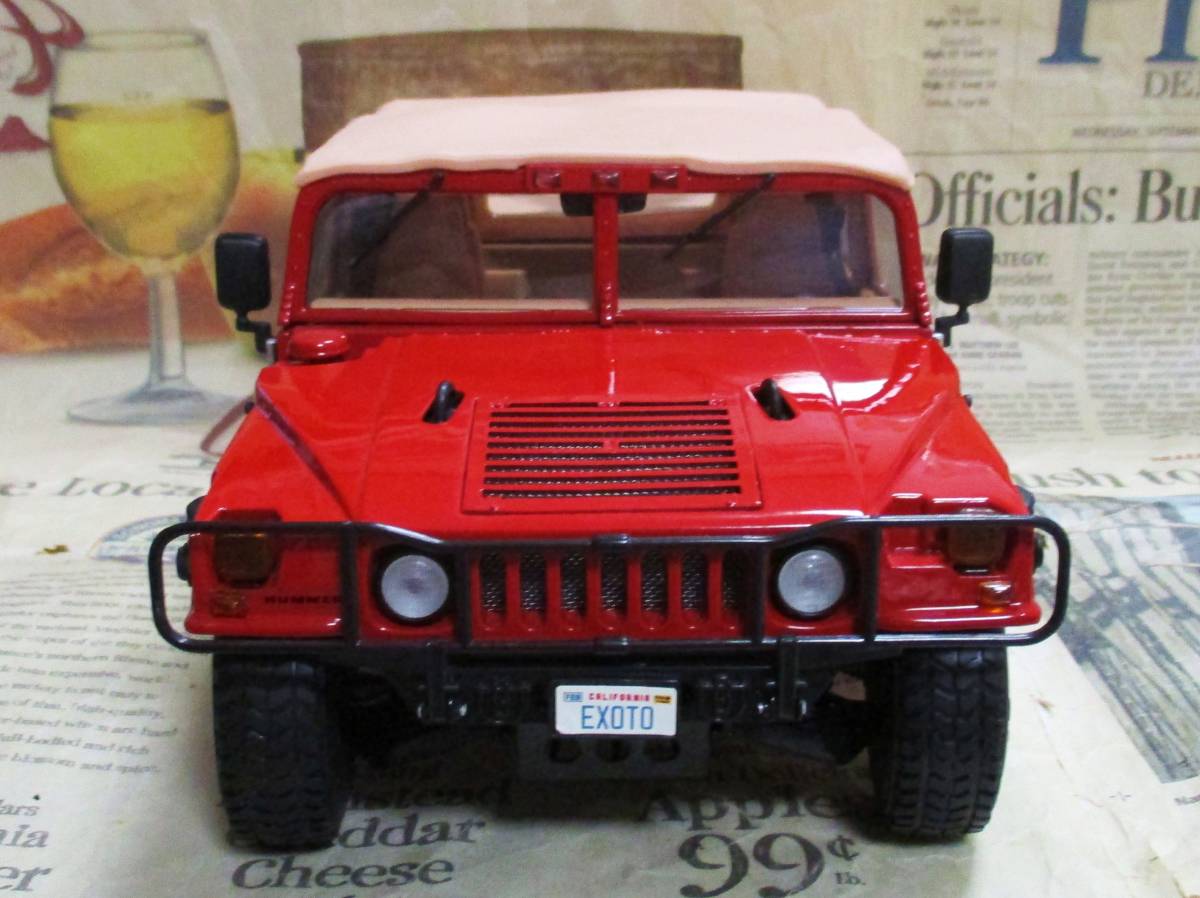 ★絶版*EXOTO*1/18*1995 Hummer Civilian - Soft Top レッド*Humvee_画像3