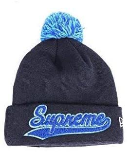 即決 supreme New Era Chenille Script Beanie navy