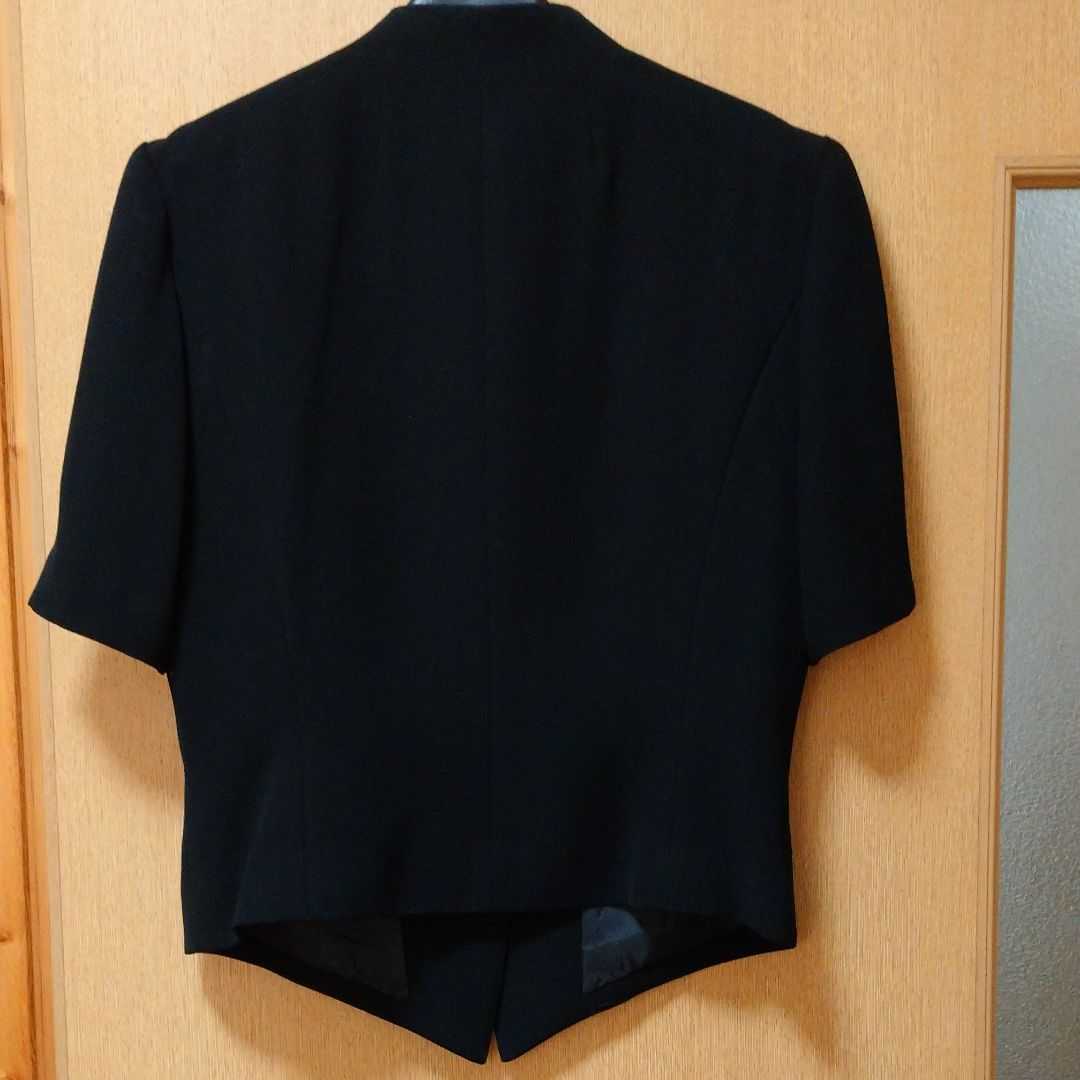 礼服 ジャケット 夏用 東京ソワール ブラックフォーマル 9号 フォーマルジャケット ブラックフォーマル ノーカラージャケット 