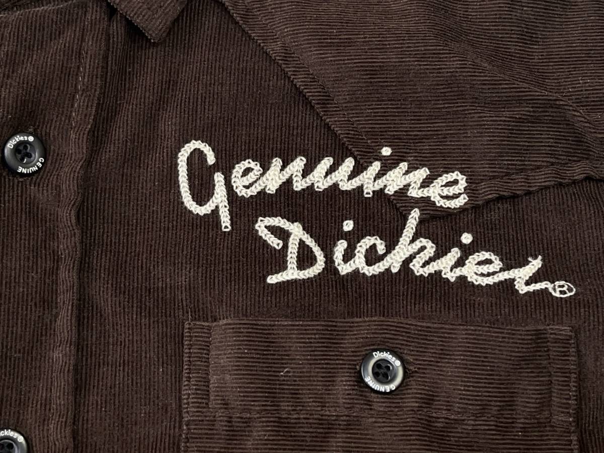 ☆送料無料☆ GENUINE Dickies ジェニュイン ディッキーズ 古着 長袖 コーデュロイ シャツ メンズ M ブラウン トップス 中古 即決_画像6