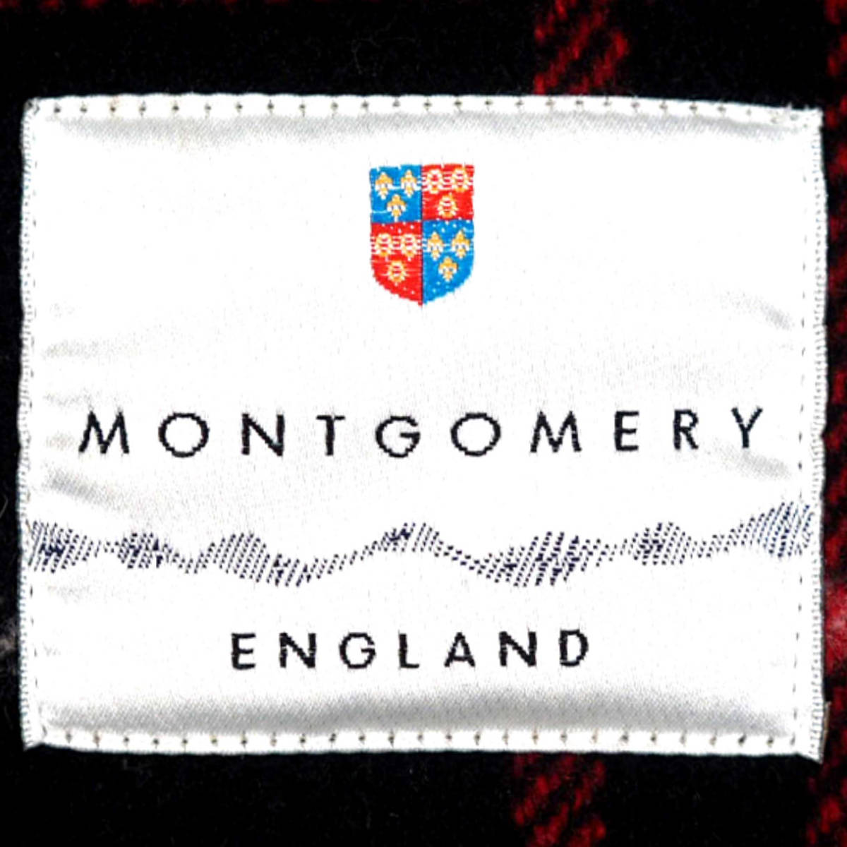 即決 イングランド製 MONTGOMERY レディースS位 36 ダッフルコート モンゴメリー ブラック 黒 ウール ロングコート チェック柄  TJ496 3g.