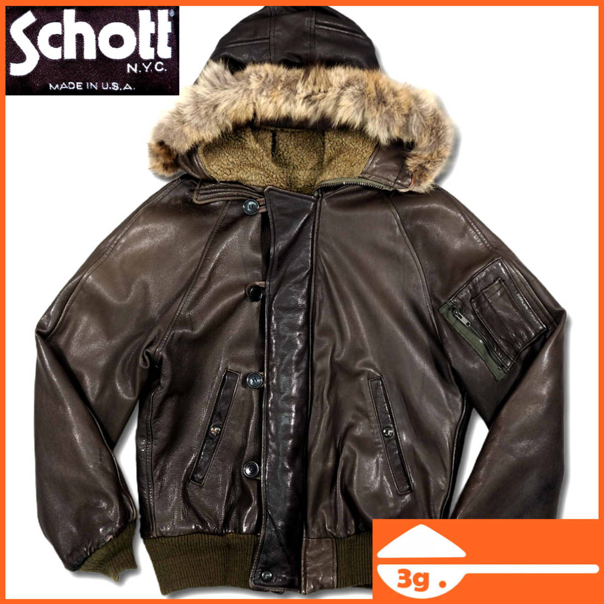 Schott ショット N-5A レザーフライトジャケット M 38 X4552-