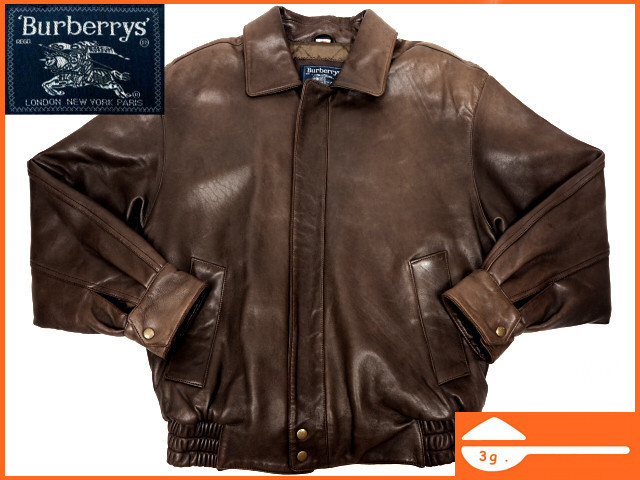 即決☆米国製 Burberrys☆メンズS レザージャケット アメリカ製