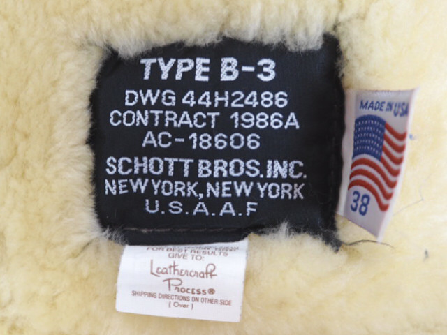 25%OFF】 B-3フライトジャケット 38 Schott☆メンズM位 即決☆米国製 ...