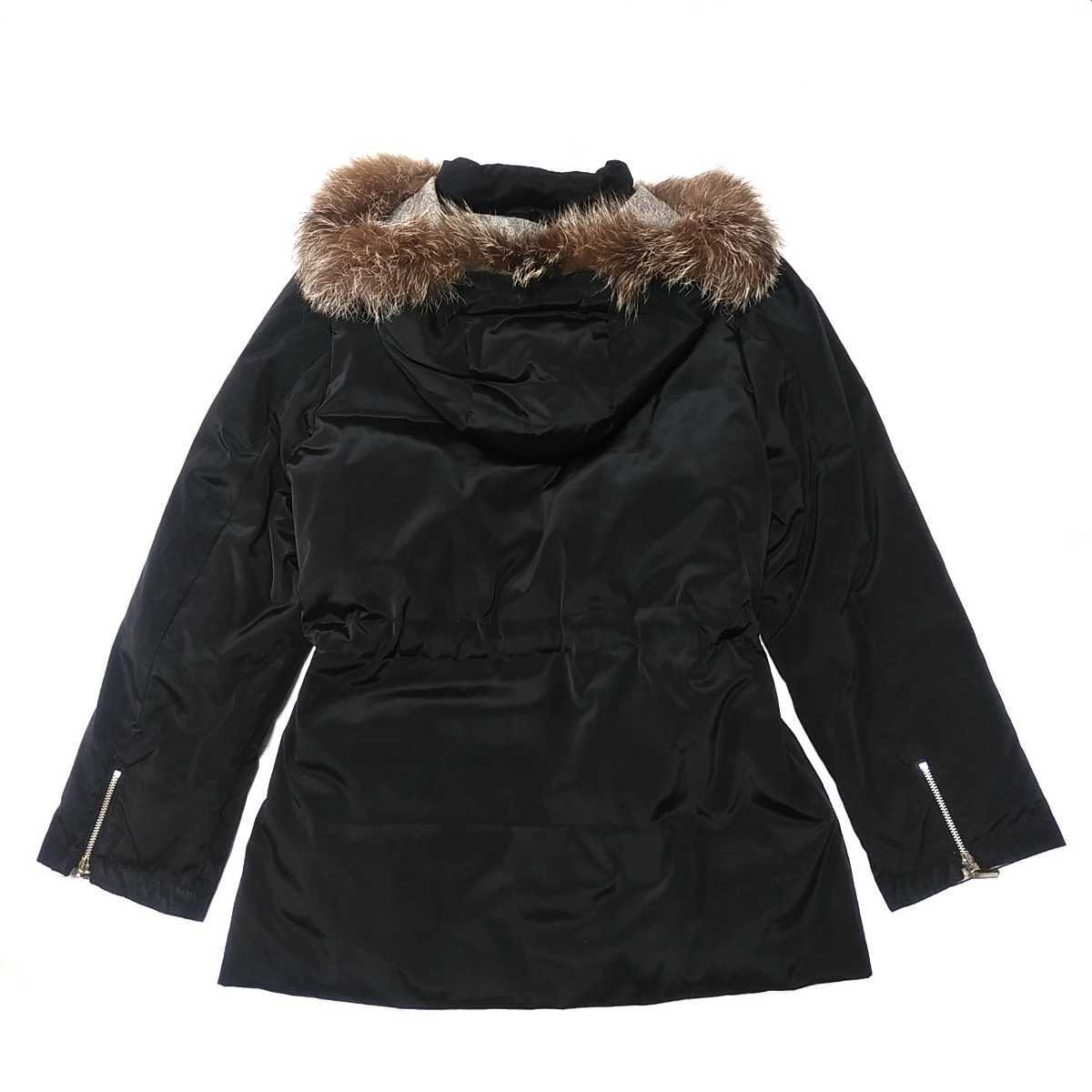 313 【courreges】 クレージュ ダウンジャケット ダウンコート アウター 11号 M~Lサイズ ライナー付き 黒 ブラック 3way レディース