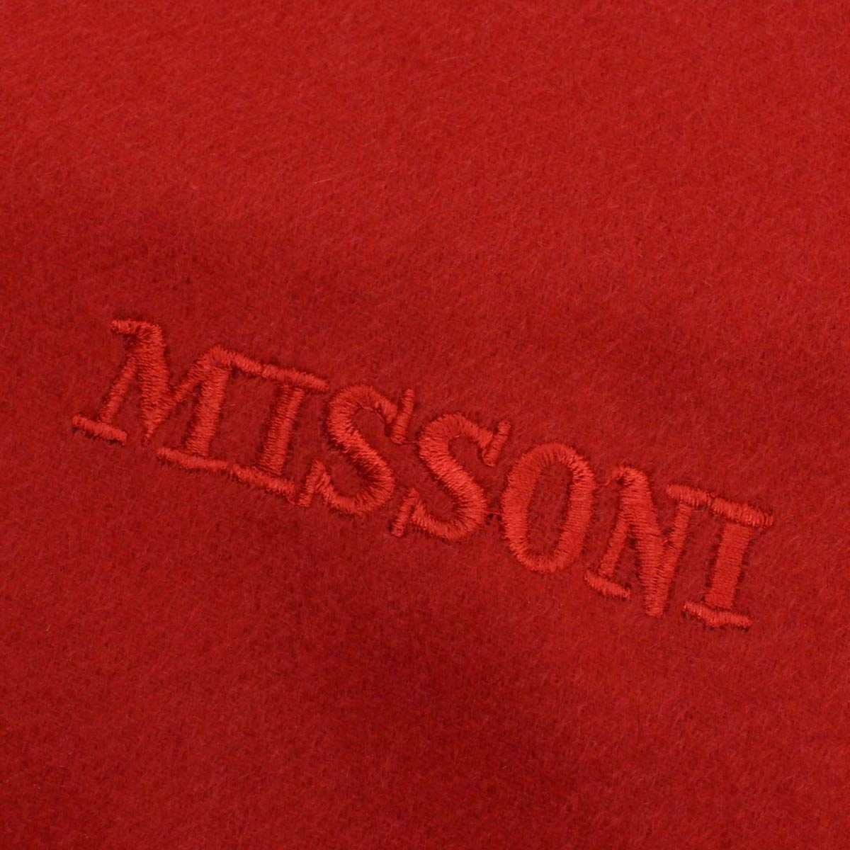 ミッソーニ MISSONI カシミア 100% マフラー 6345 3 ROSSO レッド系 メンズ レディース _画像2