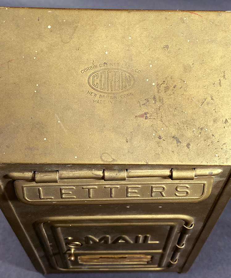 【鍵付き】1920's アンティーク メールボックス/ポスト/照明/ランプ/郵便受け/玄関/外灯/ライト/時計/クロック/ビンテージ/アメリカ製/収納_画像3