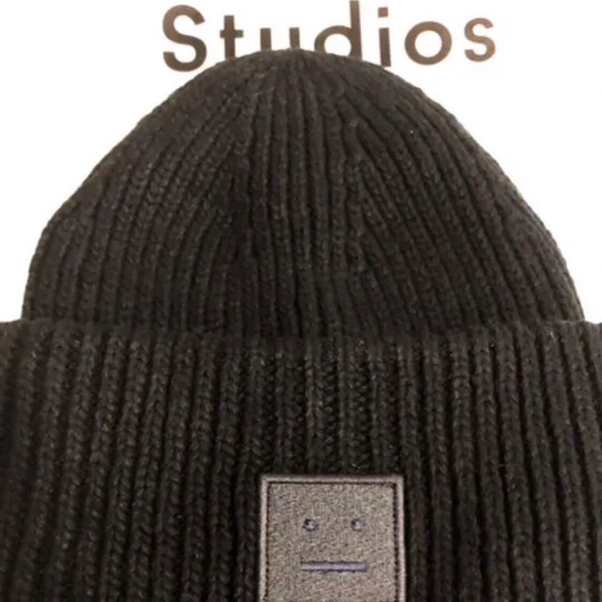 acne studios ニット帽 新品 Black アクネ ビーニー メンズレディースニット帽　 黒