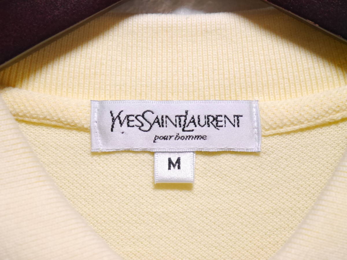 F2 □ YVESSAINT LAUREWNT □ イヴサンローラン ポロシャツ 黄系 中古 サイズＭの画像7