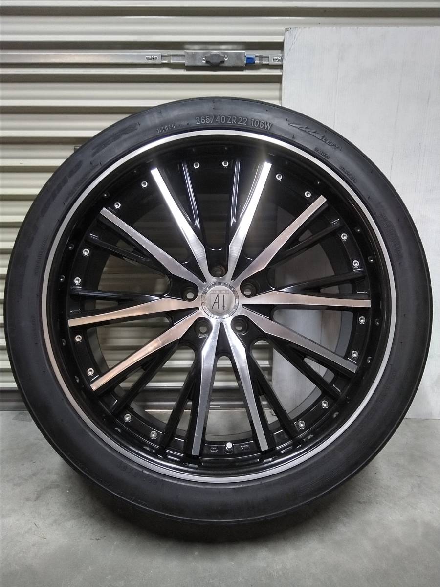 深リム！22インチ アネーロ！レクサスRX ハリアー ムラーノ エクストレイル CX-8等!265/40R22 9j+37 サイズ変更でアルファード等にも！_1本目！