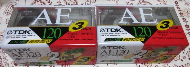 カセットテープ　TDK　AE120　ノーマル　タイプⅠ　３パックX2　計６本！_画像1