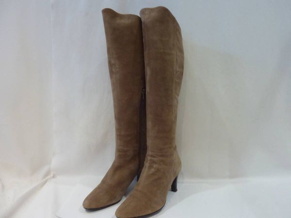 #G13#Pitti long boots 24.0cm 24cm beige suede 