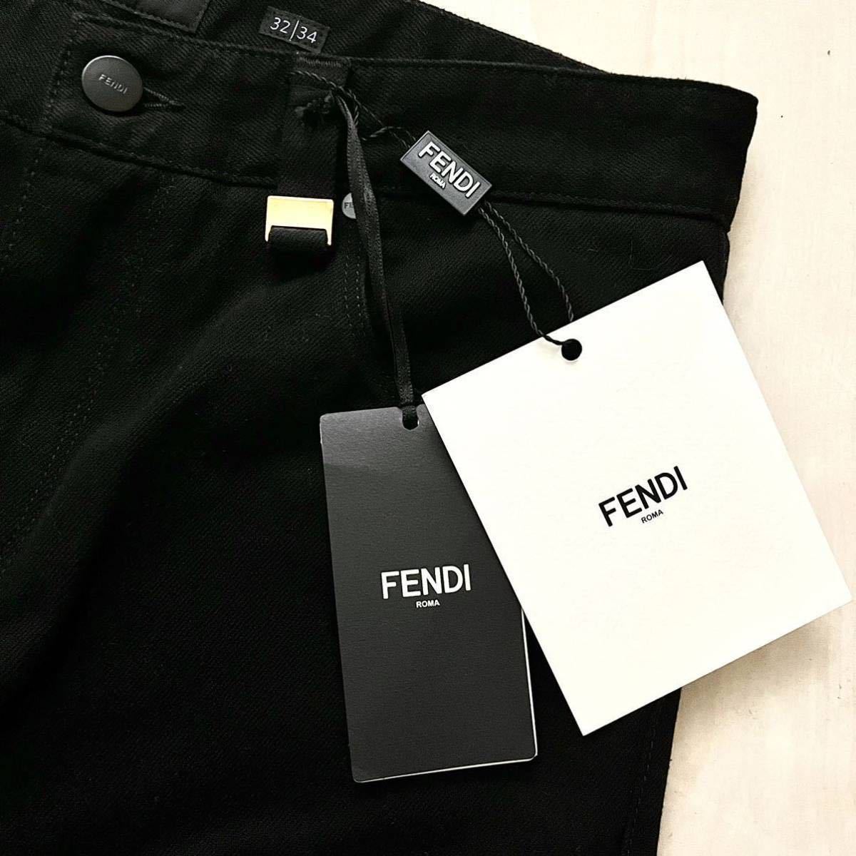 【21-22AW】【新品】FENDI フェンディ ブラックデニム ジーンズ 黒【size32/34】FLP201AHBYF0QA1 ジップフライ スリムフィット パンツ_画像4