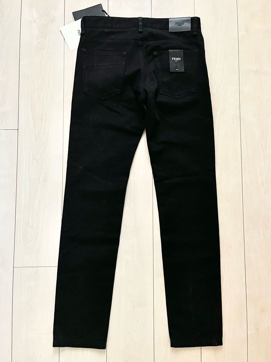 【21-22AW】【新品】FENDI フェンディ ブラックデニム ジーンズ 黒【size32/34】FLP201AHBYF0QA1 ジップフライ スリムフィット パンツ_画像2