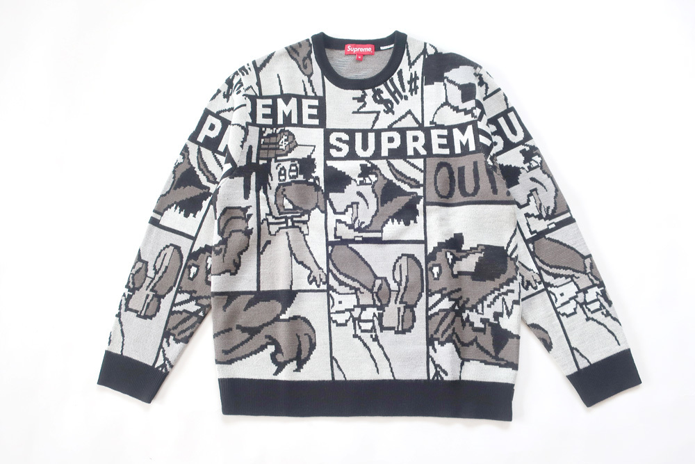 (L)Supreme cartoon SweaterシュプリームカートゥーンセーターBlack黒