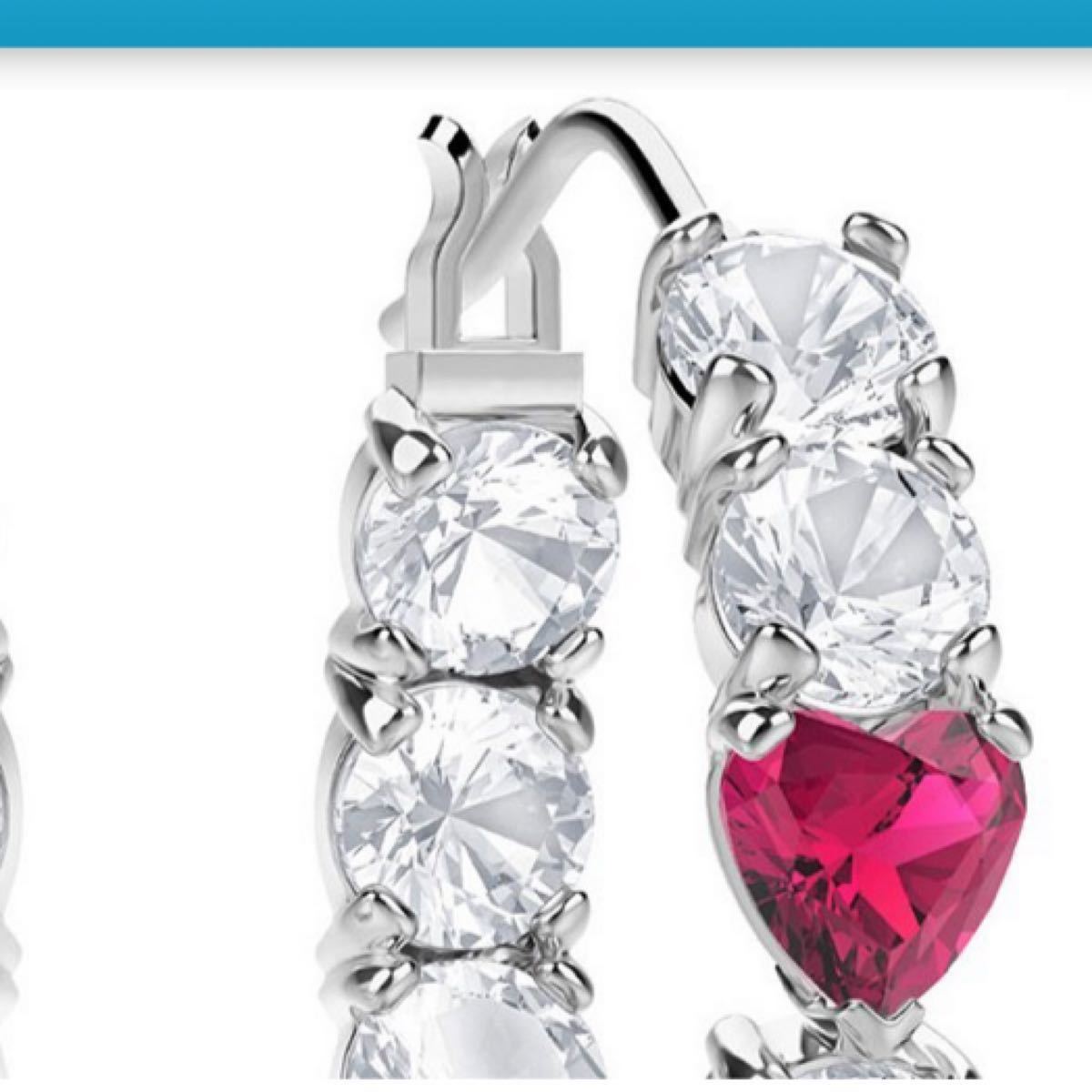 新品 スワロフスキー SWAROVSKI ピアス Love ラブ シルバー+レッド