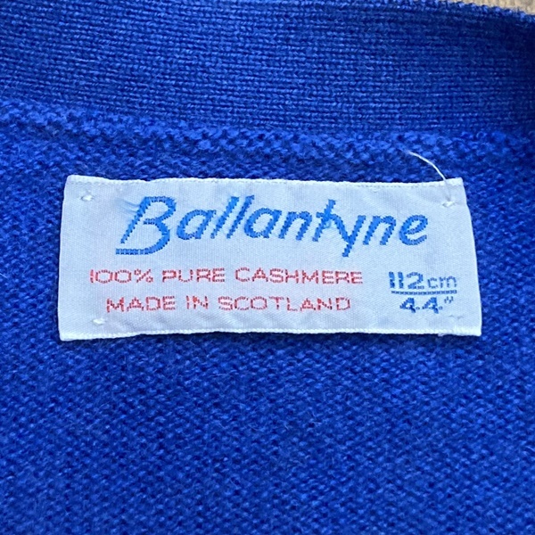 スコットランド製 80's Ballantyne カシミア ニット カーディガン 