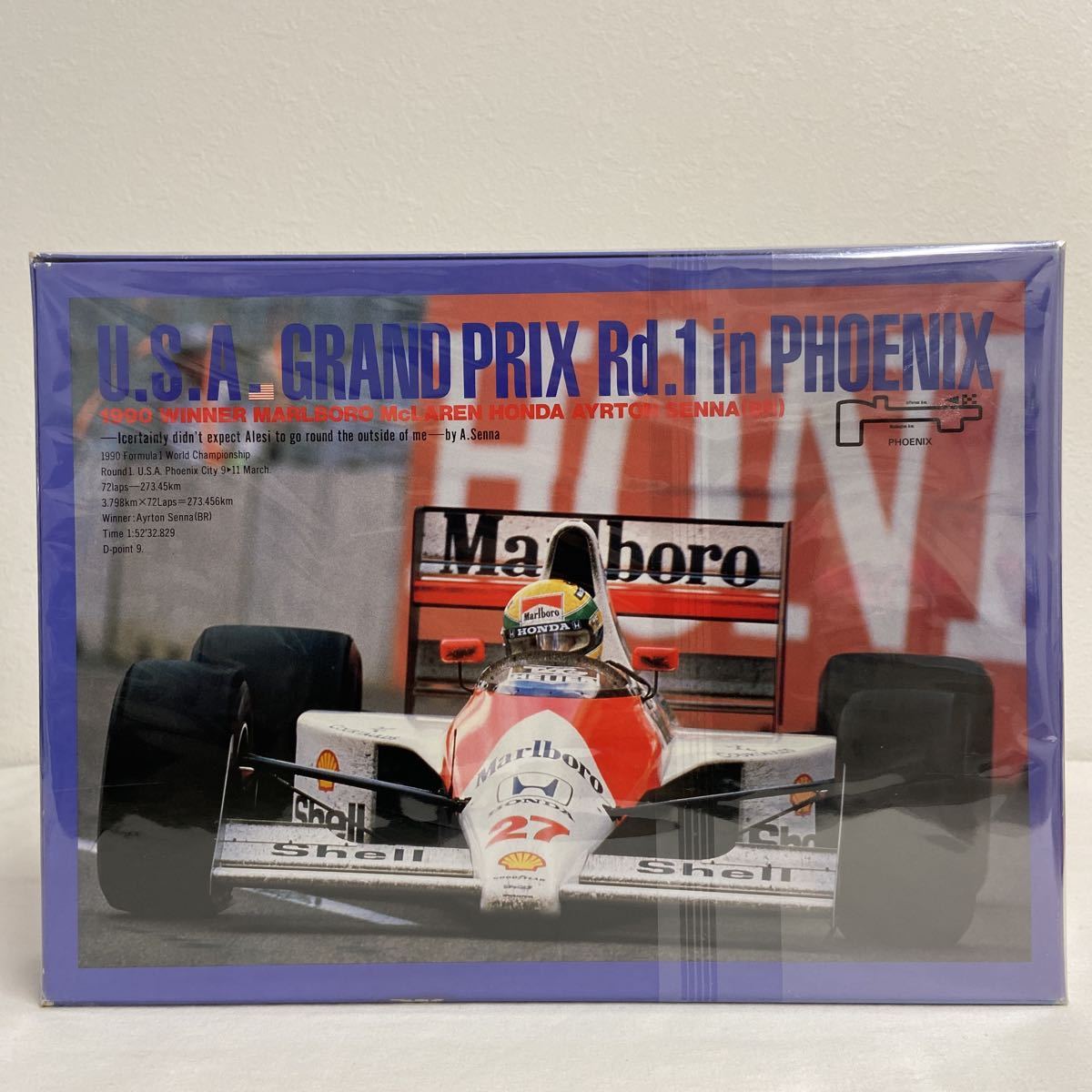 希少 当時物 mf アイルトン・セナ ジグソーパズル 1000ピース F1 1990年 U.S.A. GP Rd.1 PHOENIX HONDA Marlboro McLaren MP4/5b マルボロ