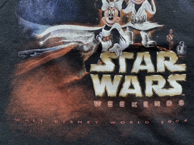 TAR WARS スターウォーズ ウイークエンズ　2004年　Tシャツ　XL　ミッキーマウス　ミニーマウス　EP4　ディズニー ワールド ウイークエンド_画像6