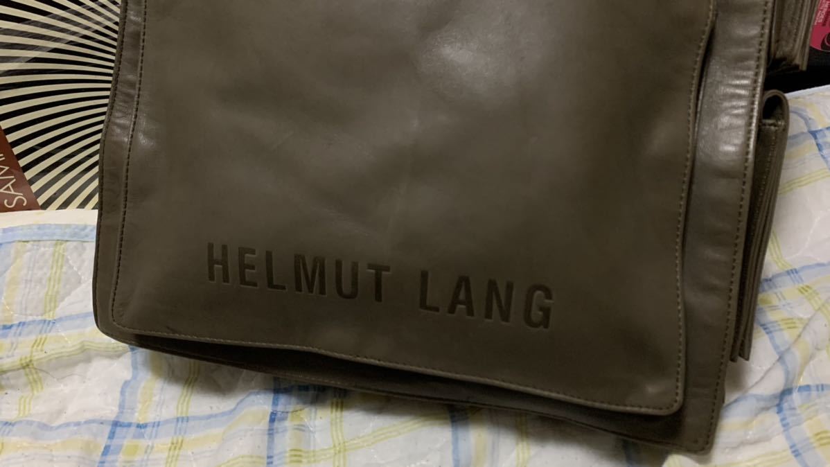 本人期 90s HELMUT LANG ヘルムートラング レザー ショルダーバッグ ショルダーバック アーカイブ レコードバッグ DJ_画像2