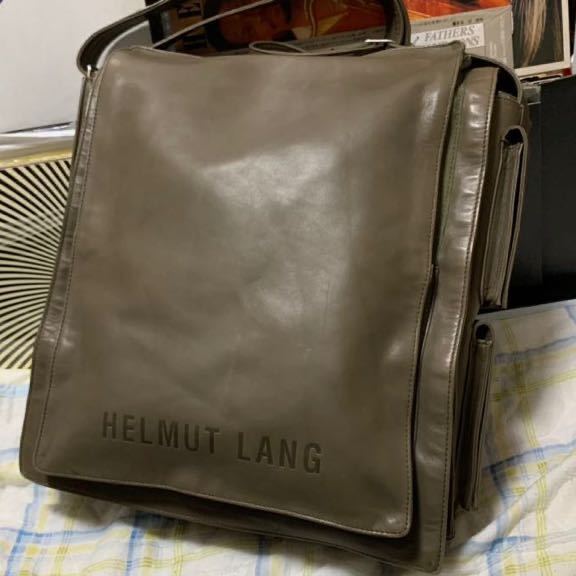 本人期 90s HELMUT LANG ヘルムートラング レザー ショルダーバッグ ショルダーバック アーカイブ レコードバッグ DJ_画像1