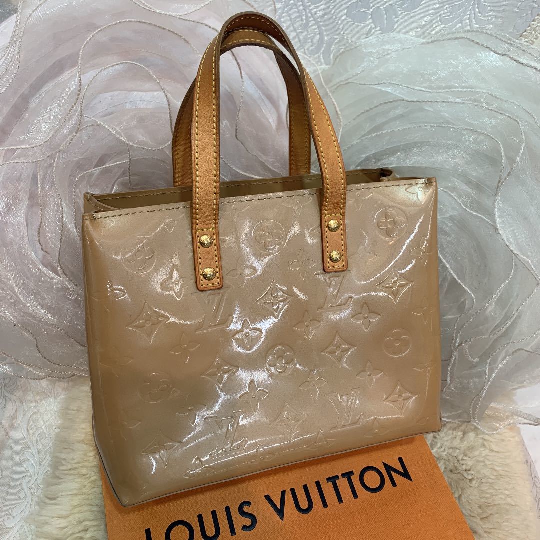 LOUIS VUITTON ルイヴィトン リードPM ミニトート ベージュモノグラム ヴェルニ