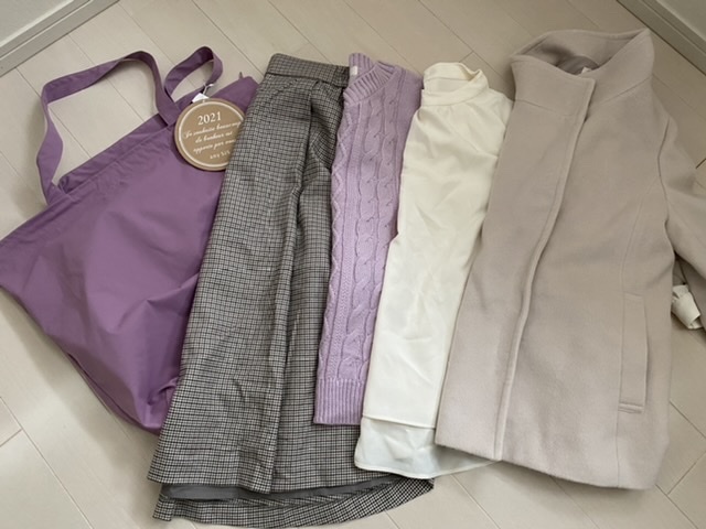 any sis2021福袋Ｌサイズ　コート、スカート、ブラウス、ニット4点セット